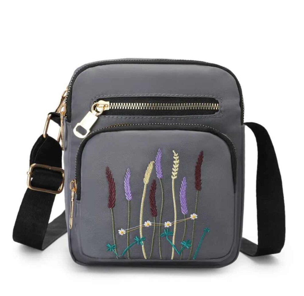 stylish cross body top handle embroidery multiple pockets  bag for girls - Image 11
