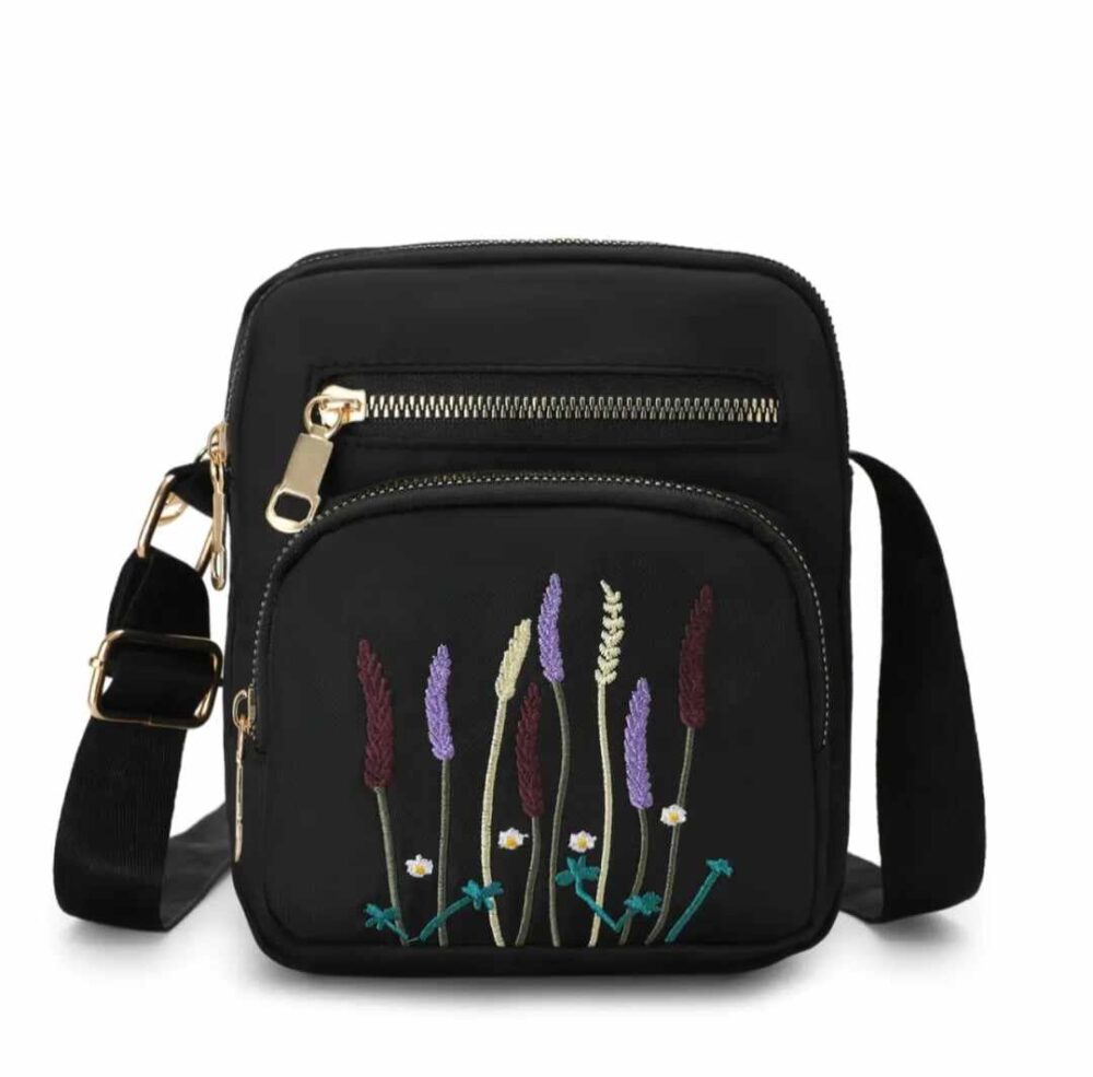 stylish cross body top handle embroidery multiple pockets  bag for girls - Image 6