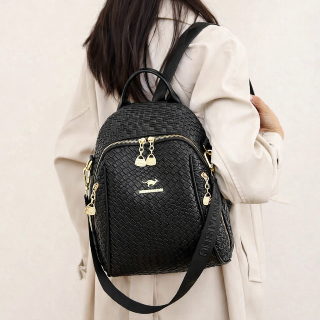 High Quality Cluster Crank Leather Backpack + Handbag - BackPack for Women/Girls