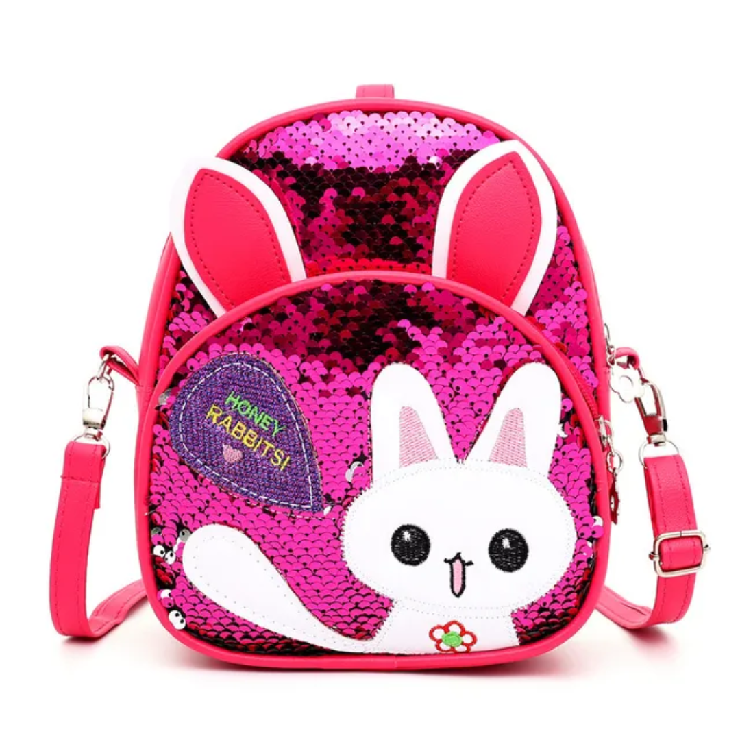 Sparkling Bunny Sequin Kids Backpack β Cute Mini Shoulder Bag for Girls - Image 4