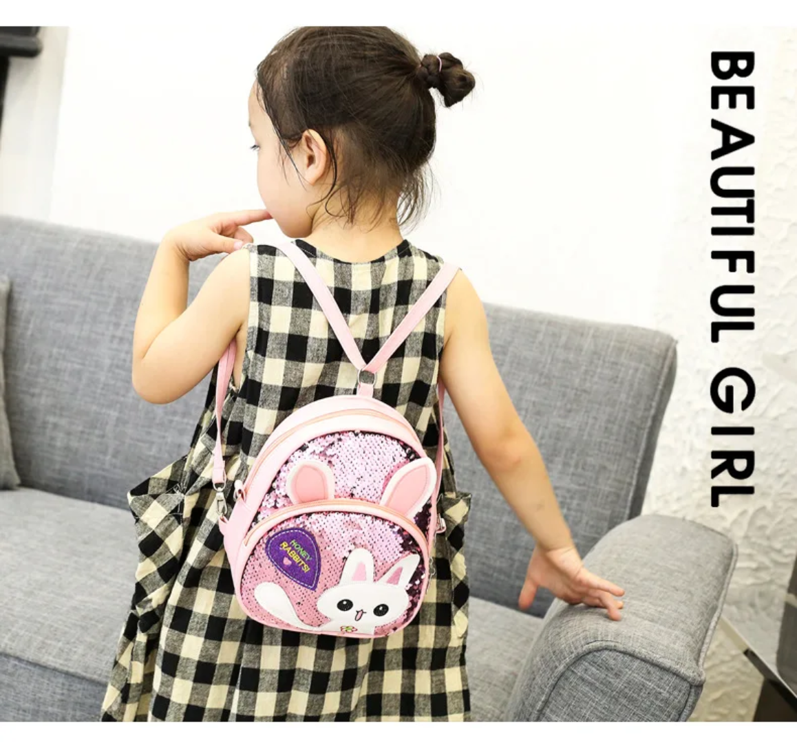 Sparkling Bunny Sequin Kids Backpack β Cute Mini Shoulder Bag for Girls - Image 8