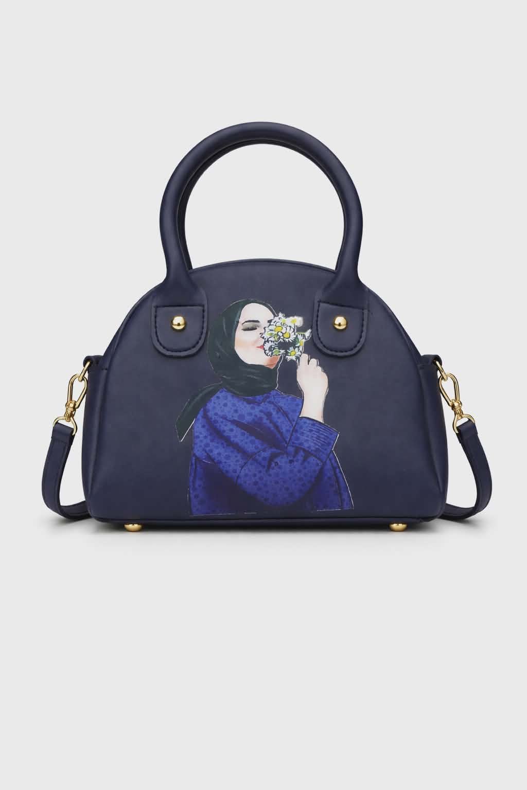 Mini Cute Handbag for Girls β PU Leather Crossbody Bag with Printed hijab Design & Top Handle - Image 10