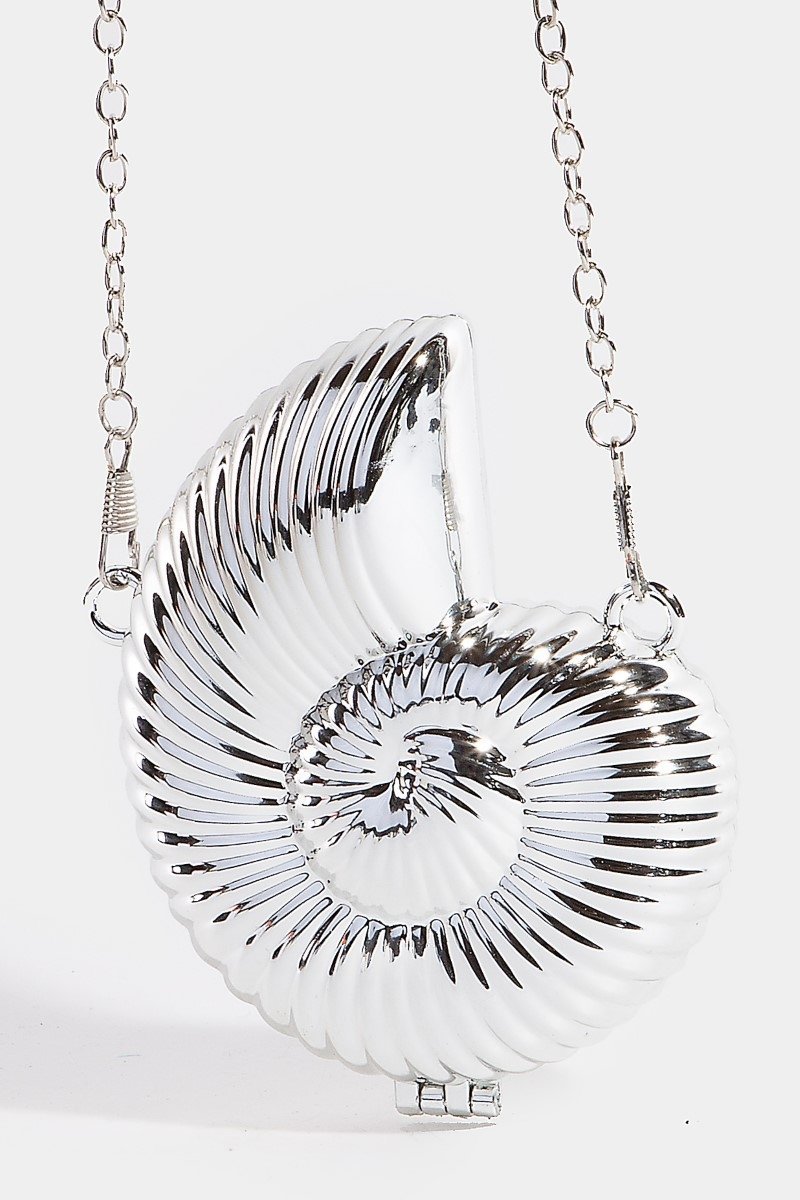 Luxury Golden Shell Clutch Bag – Designer Spiral Evening Crossbody ✨