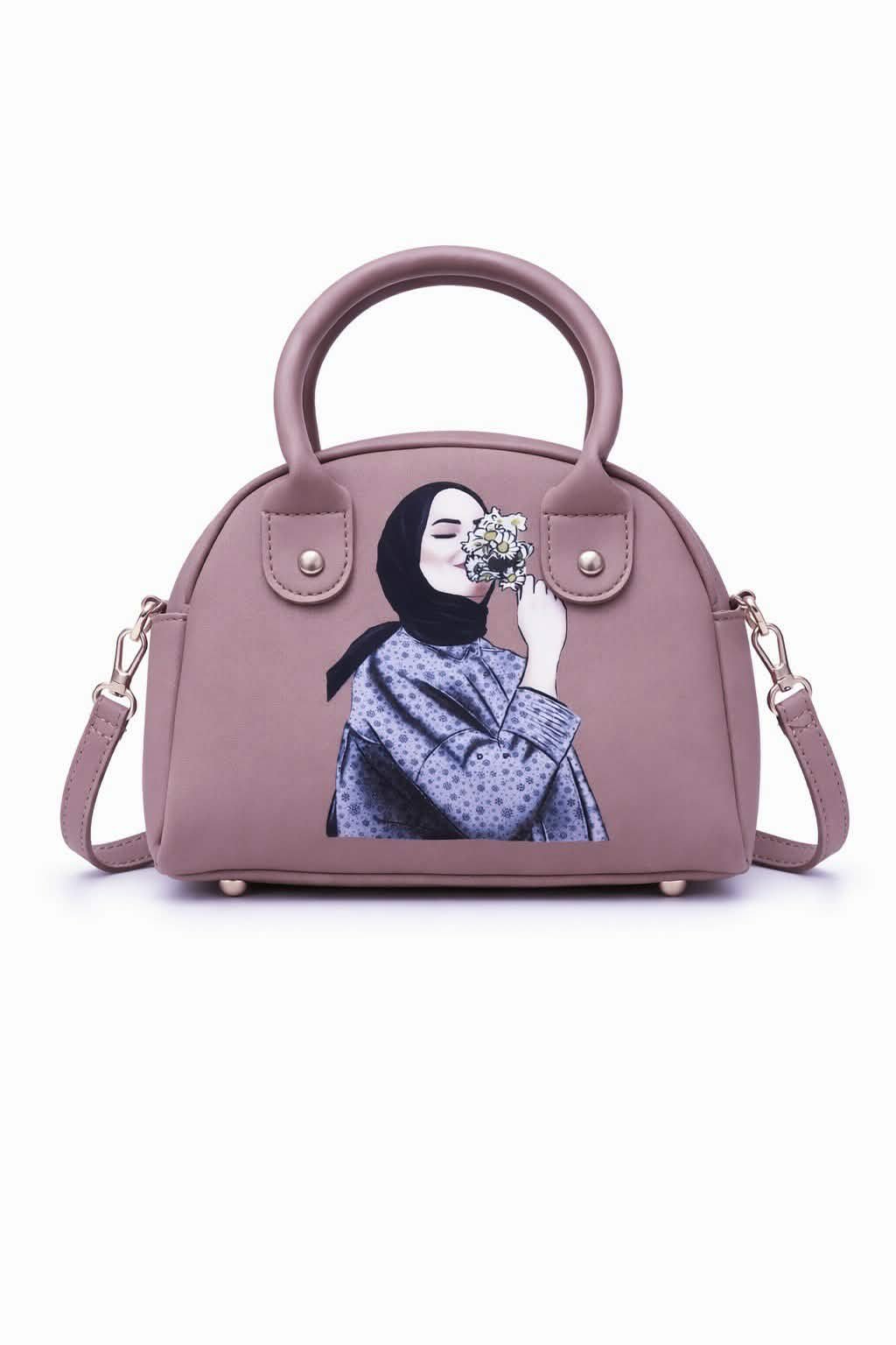 Mini Cute Handbag for Girls β PU Leather Crossbody Bag with Printed hijab Design & Top Handle - Image 7