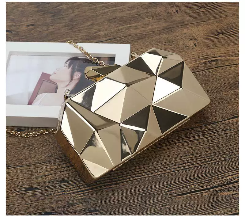 luxury acrylic metal glossy clutch bag for girls - Image 5